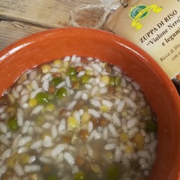 Zuppa veloce di Riso Arborio e legumi