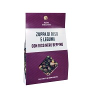 Wholegrain 'Nero Beppino' Rice soup with pulses