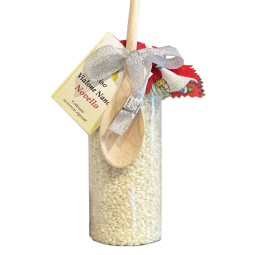 Vialone Nano Novello Rice 800 g vase with wooden spoon