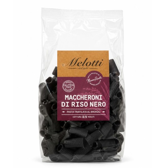 Maccheroni di Riso Nero 500 g | Pasta Senza Glutine Riso Melotti