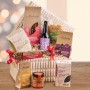 Fabric gift box containing Riso Melotti rice, sweet and savoury rice snacks, and rice beer.