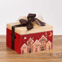 Wooden gift box containing traditional risotto rice varieties and a selection of sweet and savoury rice-based snacks.
