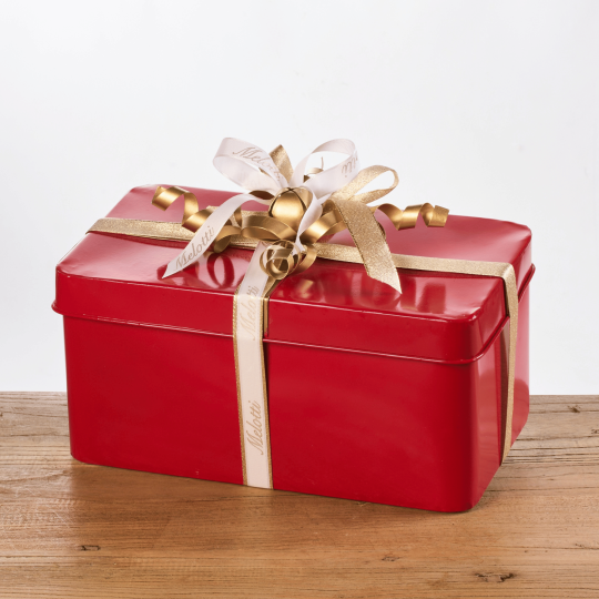 Christmas gift tin with Vialone Nano rice, Carnaroli rice and delicious sweet rice specialties.